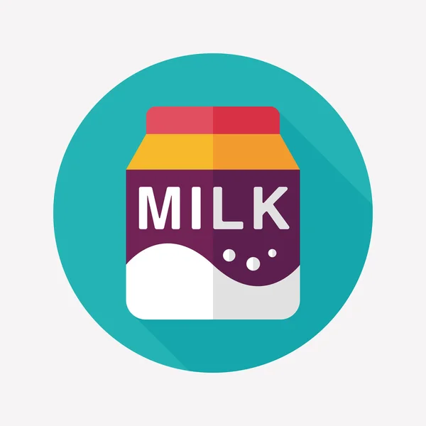 Milk package flat icon with long shadow,eps10 — Stock Vector