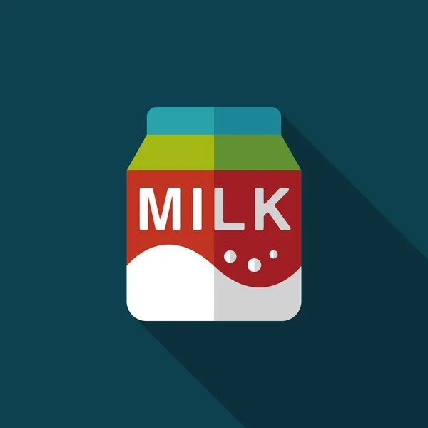 Milk package flat icon with long shadow,eps10 — Stock Vector