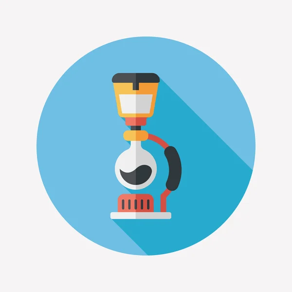 Cafetera icono plano con sombra larga, eps10 — Vector de stock