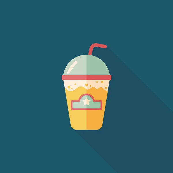 Frappucino flat icon with long shadow, eps10 — стоковый вектор