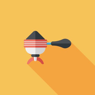 Uzungölgeli kahve makinesi düz simgesi, eps10