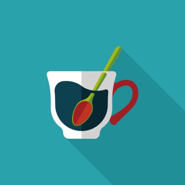 siyah kahve uzun gölge, eps10 düz simgesiyle