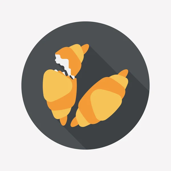 Croissants icône plate avec ombre longue, eps10 — Image vectorielle