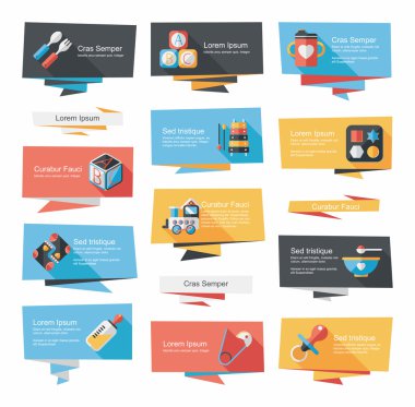 Bebek düz afiş arka plan ayarlamak, eps10