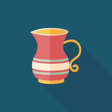 Uzun Gölge, eps10 ile çay potu düz simgesi