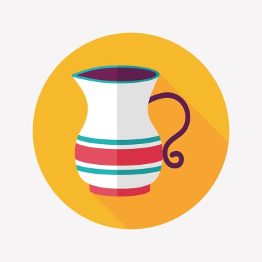 Uzun Gölge, eps10 ile çay potu düz simgesi