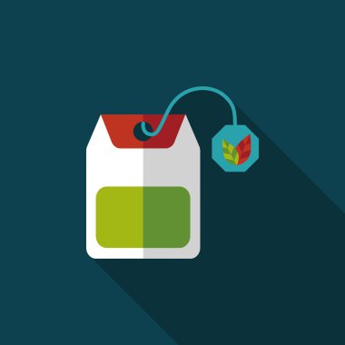 teabag uzun gölge, eps10 düz simgesiyle