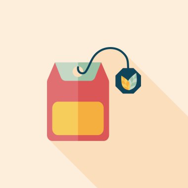 teabag uzun gölge, eps10 düz simgesiyle