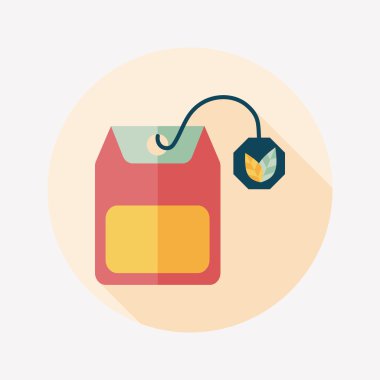 teabag uzun gölge, eps10 düz simgesiyle