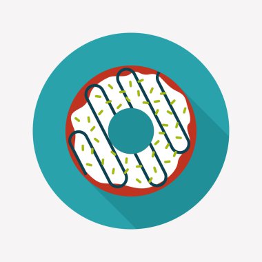 Donut düz simgesi ile uzun gölge, eps10