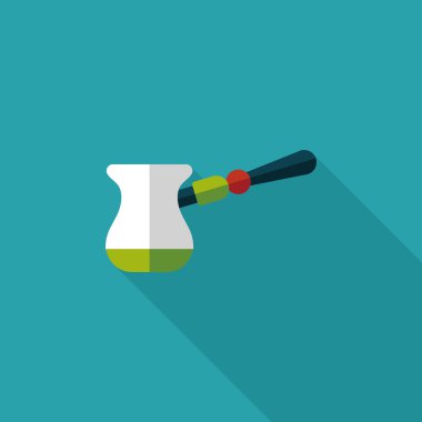 Uzungölgeli kahve makinesi düz simgesi, eps10