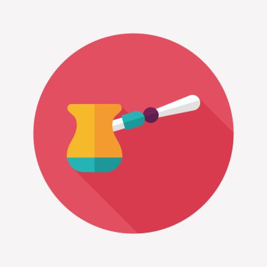 Uzungölgeli kahve makinesi düz simgesi, eps10