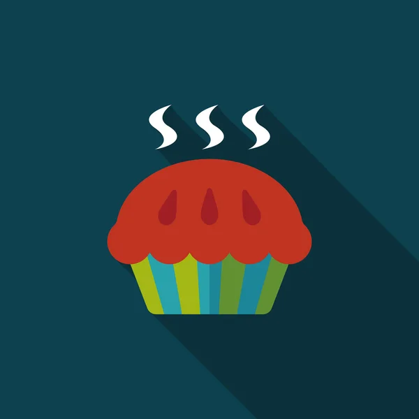 Pie flat icon with long shadow, eps10 — стоковый вектор