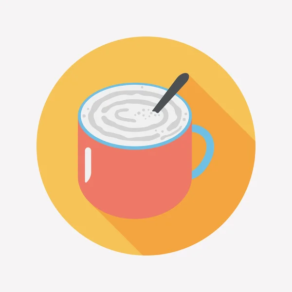 Café latte ícone de arte plana com sombra longa, eps10 —  Vetores de Stock