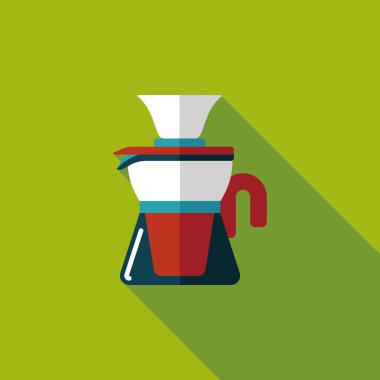 Uzun Gölge, eps10 ile kahve su ısıtıcısı düz simgesi