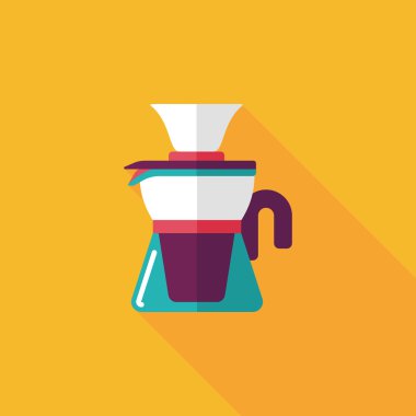 Uzun Gölge, eps10 ile kahve su ısıtıcısı düz simgesi