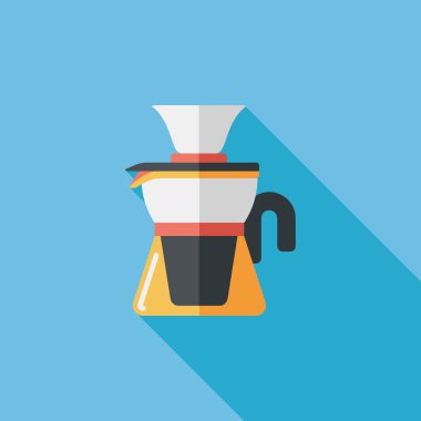 Uzun Gölge, eps10 ile kahve su ısıtıcısı düz simgesi