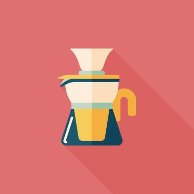 Uzun Gölge, eps10 ile kahve su ısıtıcısı düz simgesi