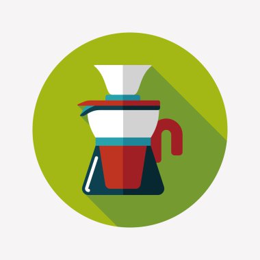 Uzun Gölge, eps10 ile kahve su ısıtıcısı düz simgesi