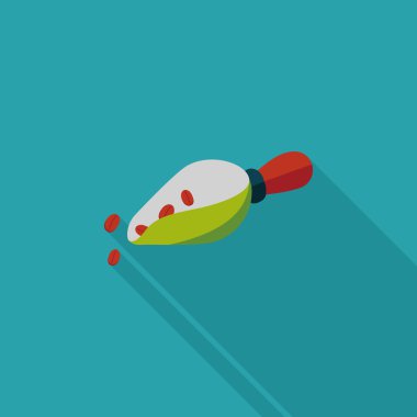 kahve çekirdeği uzun gölge, eps10 düz simgesiyle