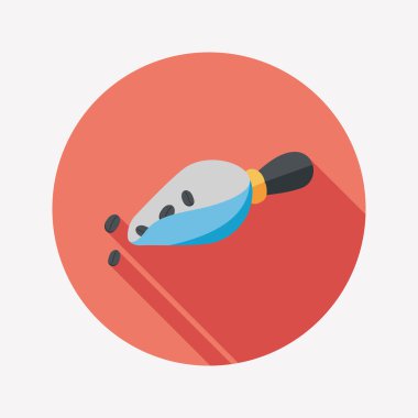 kahve çekirdeği uzun gölge, eps10 düz simgesiyle