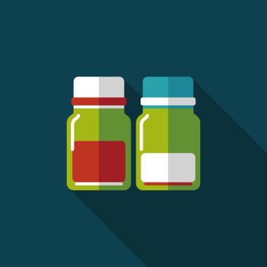 Uzun Gölge, eps10 ile cam şişeli içecekler düz simgesi