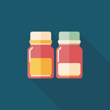 Uzun Gölge, eps10 ile cam şişeli içecekler düz simgesi