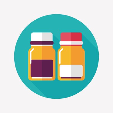 Uzun Gölge, eps10 ile cam şişeli içecekler düz simgesi