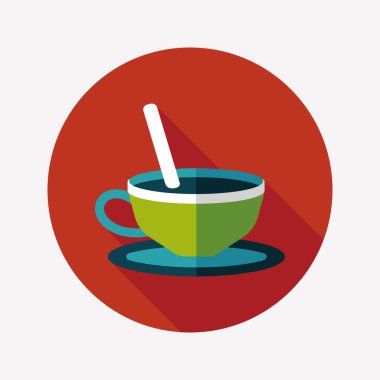 Uzun Gölge, eps10 ile kahve düz simgesi