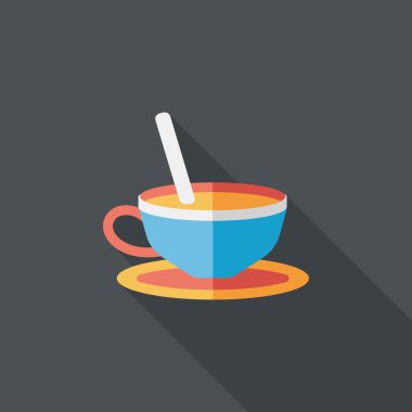 Uzun Gölge, eps10 ile kahve düz simgesi