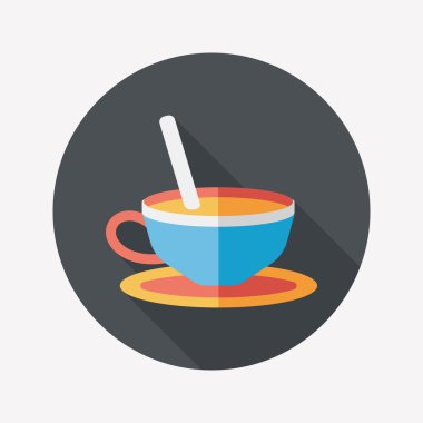 Uzun Gölge, eps10 ile kahve düz simgesi