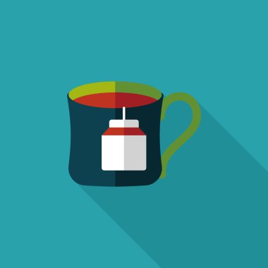 teabag uzun gölge, eps10 düz simgesiyle