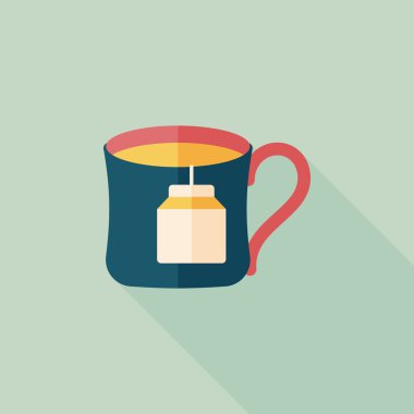 teabag uzun gölge, eps10 düz simgesiyle