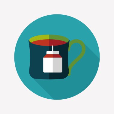 teabag uzun gölge, eps10 düz simgesiyle