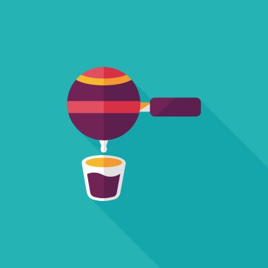 Uzungölgeli kahve makinesi düz simgesi, eps10