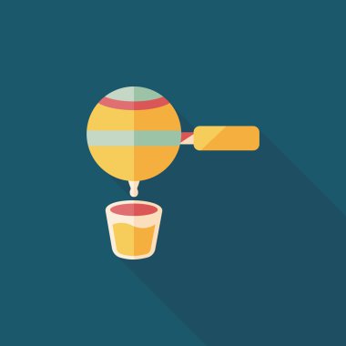 Uzungölgeli kahve makinesi düz simgesi, eps10