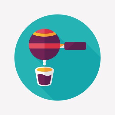 Uzungölgeli kahve makinesi düz simgesi, eps10