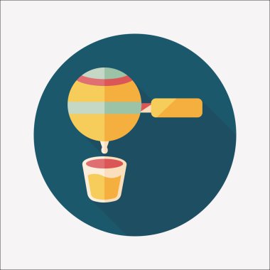 Uzungölgeli kahve makinesi düz simgesi, eps10