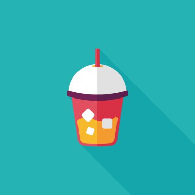 Uzun Gölge, eps10 buzlu içecek düz simgesiyle