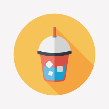 Uzun Gölge, eps10 buzlu içecek düz simgesiyle