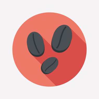 kahve çekirdeği uzun gölge, eps10 düz simgesiyle