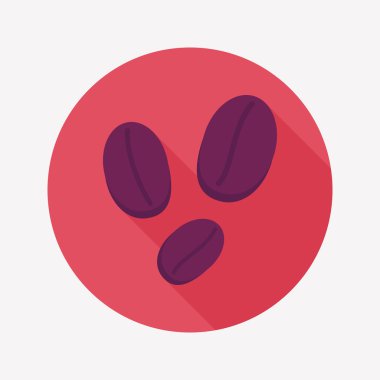 kahve çekirdeği uzun gölge, eps10 düz simgesiyle