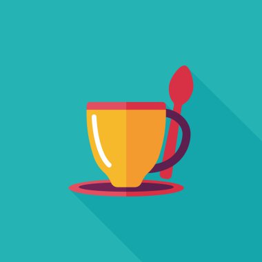 Uzun Gölge, eps10 ile kahve düz simgesi