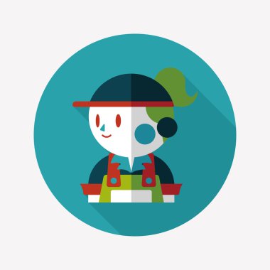 Kahve Dükkanı katip düz simgesi ile uzun gölge, eps10