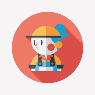 Kahve Dükkanı katip düz simgesi ile uzun gölge, eps10