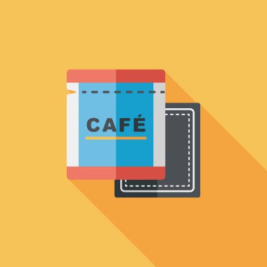 Uzun Gölge, eps10 ile kahve çanta düz simgesi