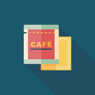 Uzun Gölge, eps10 ile kahve çanta düz simgesi