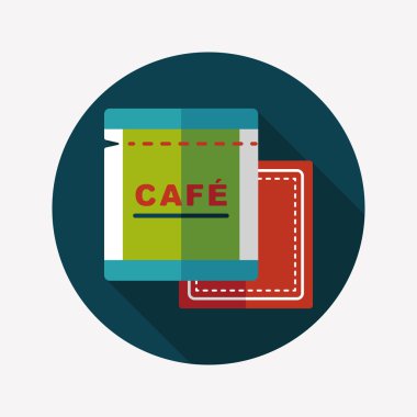 Uzun Gölge, eps10 ile kahve çanta düz simgesi