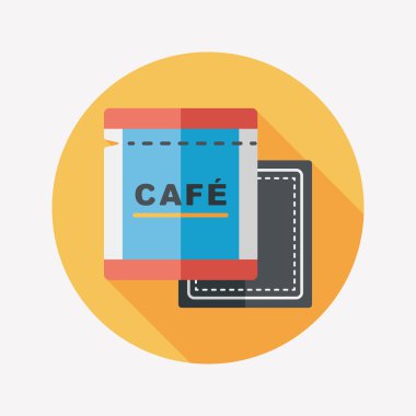 Uzun Gölge, eps10 ile kahve çanta düz simgesi