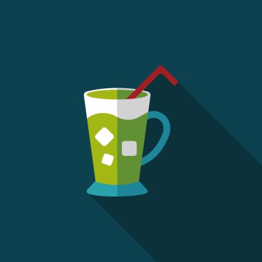 Uzun Gölge, eps10 buzlu içecek düz simgesiyle